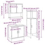 vidaXL Ensemble de mobilier de salle de bain avec étagère 3 Pièces Noir