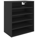 vidaXL Armoire à chaussures Noir 60x35x70 cm Bois d’ingénierie