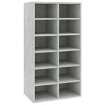 vidaXL Étagère à chaussures Gris béton 54x34x100 5 cm Bois ingénierie
