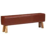 vidaXL Banc saut de cheval 160 cm Marron Cuir véritable et bois acacia
