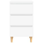 vidaXL Table de chevet avec pieds en bois solide Blanc 40x35x69 cm