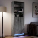 vidaXL Buffet haut LED sonoma gris 69x32 5x200 cm bois d’ingénierie