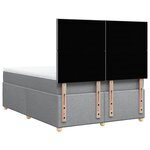 vidaXL Sommier à lattes de lit avec matelas Gris clair 160x200cm Tissu