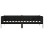 vidaXL Lit de jour sans matelas noir bois de pin massif 90x190 cm