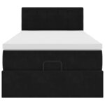 vidaXL Lit ottoman avec matelas et LED noir 80x200cm velours