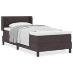 vidaXL Lit boxspring avec matelas Marron foncé 100 x 200 cm
