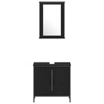 vidaXL Ensemble de mobilier de salle de bain avec étagère 4 Pièces Noir