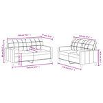 vidaXL Ensemble de canapés 2 Pièces avec coussins taupe tissu