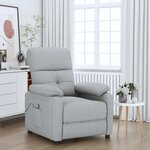 vidaXL Fauteuil de massage Gris clair Tissu