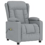 vidaXL Fauteuil électrique de massage Gris clair Tissu