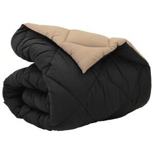 vidaXL Duvet d'hiver Noir et Taupe 200 x 155 cm Microfibre