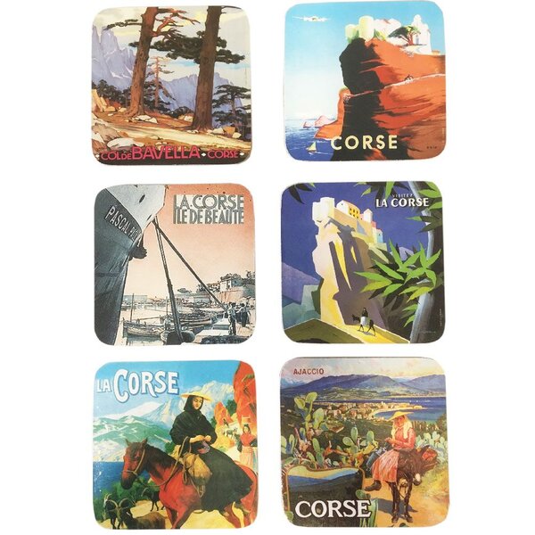 Lot de 6 sous-verre corse 2