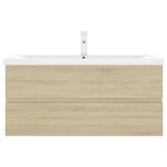 vidaXL Armoire d'évier lavabo intégré chêne sonoma bois d'ingénierie