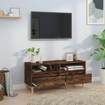 vidaXL Meuble TV chêne fumé 100x34 5x44 5 cm bois d'ingénierie