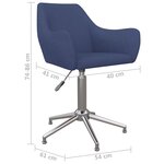 vidaXL Chaises pivotantes à manger lot de 2 bleu tissu