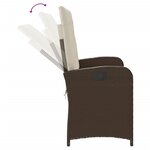 vidaXL Banc inclinable de jardin avec coussins marron résine tressée