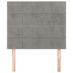 vidaXL Tête de lit Gris clair 80x5x118/128 cm Velours