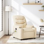 vidaXL Fauteuil inclinable de massage crème tissu
