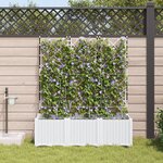 vidaXL Jardinières de jardin 1 pc Blanc 120 x 40 x 142 cm Plastique