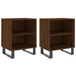 vidaXL Tables de chevet 2Pièces chêne marron 40x30x50cm bois d'ingénierie