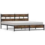 vidaXL Cadre de lit en métal sans matelas chêne fumé 180x200 cm