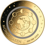 Monnaie MOON PHASES Planet Earth and Climate Zones 1/500 Oz Or 3000 Francs Chad 2020