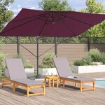 vidaXL Parasol Roma à Bras Déporté Rouge  Noir 352 x 251 x 260 cm