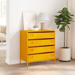 vidaXL Buffet jaune moutarde 68x39x73 5 cm acier laminé à froid