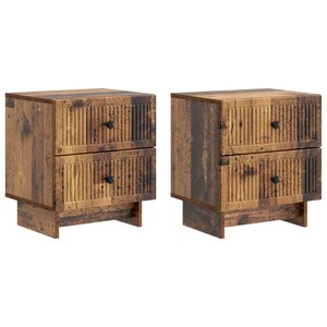 vidaXL Cabinet de chevet 2 Pièces Bois ancien 43 x 34 5 x 47 5 cm