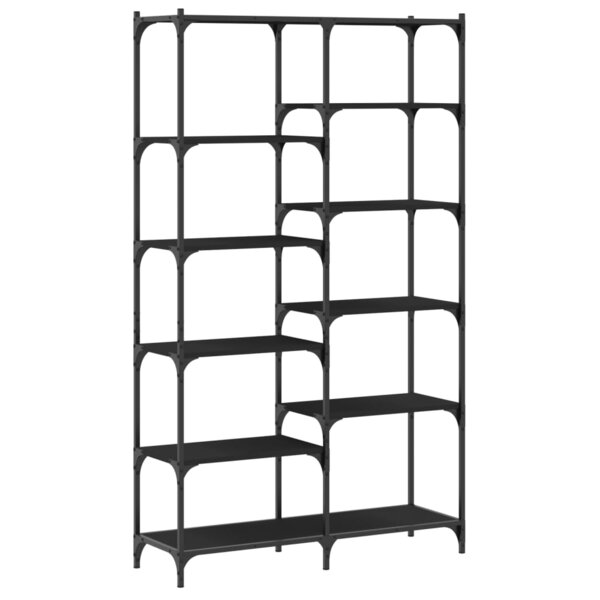 vidaXL Bibliothèque noir 100x32x170 cm bois d'ingénierie et fer