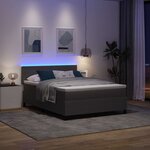 vidaXL Lit à ressort LED Gris clair et blanc 160 x 200 cm