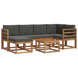 vidaXL Ensemble de canapés d'extérieur 7 Pièces Naturel et Anthracite
