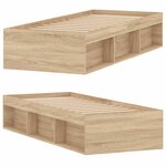 vidaXL Cadre de lit chêne sonoma 75x190 cm petit simple