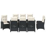 vidaXL Ensemble de salle à manger pour jardin 9 Pièces Noir polyrotin