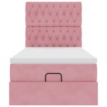 vidaXL Cadre de lit ottoman avec matelas rose 80x200 cm velours