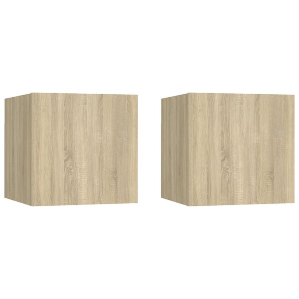 vidaXL Tables de chevet 2Pièces Chêne sonoma 30 5x30x30cm Bois ingénierie
