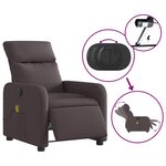 vidaXL Fauteuil de massage inclinable électrique Marron foncé Tissu