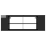 vidaXL Meuble TV mural Noir brillant 102x35x35 cm Bois d’ingénierie