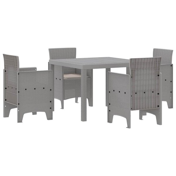 vidaXL Ensemble de salle à manger pour jardin 5 Pièces Gris clair