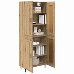 vidaXL Haut Armoire 2 Pièces Chêne artisanal Bois Aggloméré et Verre