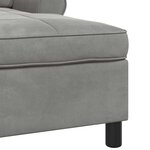 vidaXL Chaise longue avec coussin Gris clair 91 x 157 x 91 cm Velours