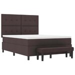 vidaXL Lit à ressorts avec matelas Marron foncé 140 x 190 cm tissu