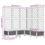 vidaXL Jardinière avec treillis Gris clair 120x120x121 5 cm PP