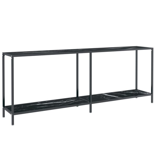 vidaXL Table console Noir 200x35x75 5 cm Verre trempé