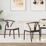 vidaXL Chaise de salle à manger 2 Pièces Marron clair et clair