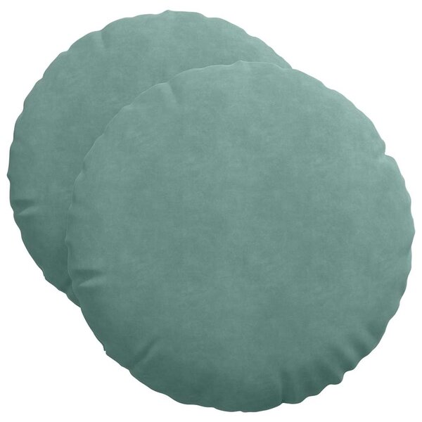 vidaXL Coussins de siège 2 Pièces Vert Mer Ø 40 x 13 cm Velours