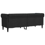 vidaXL Canapé Chesterfield 3 places noir tissu