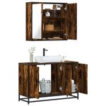 vidaXL Ensemble de meubles de salle de bain 2 Pièces Chêne fumé