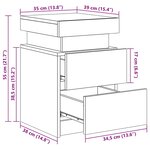 vidaXL Table de chevet avec lumières LED noir 35x39x55 cm