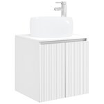 vidaXL Vanité de lavabo mural Blanc 49 5 x 44 5 x 66 cm